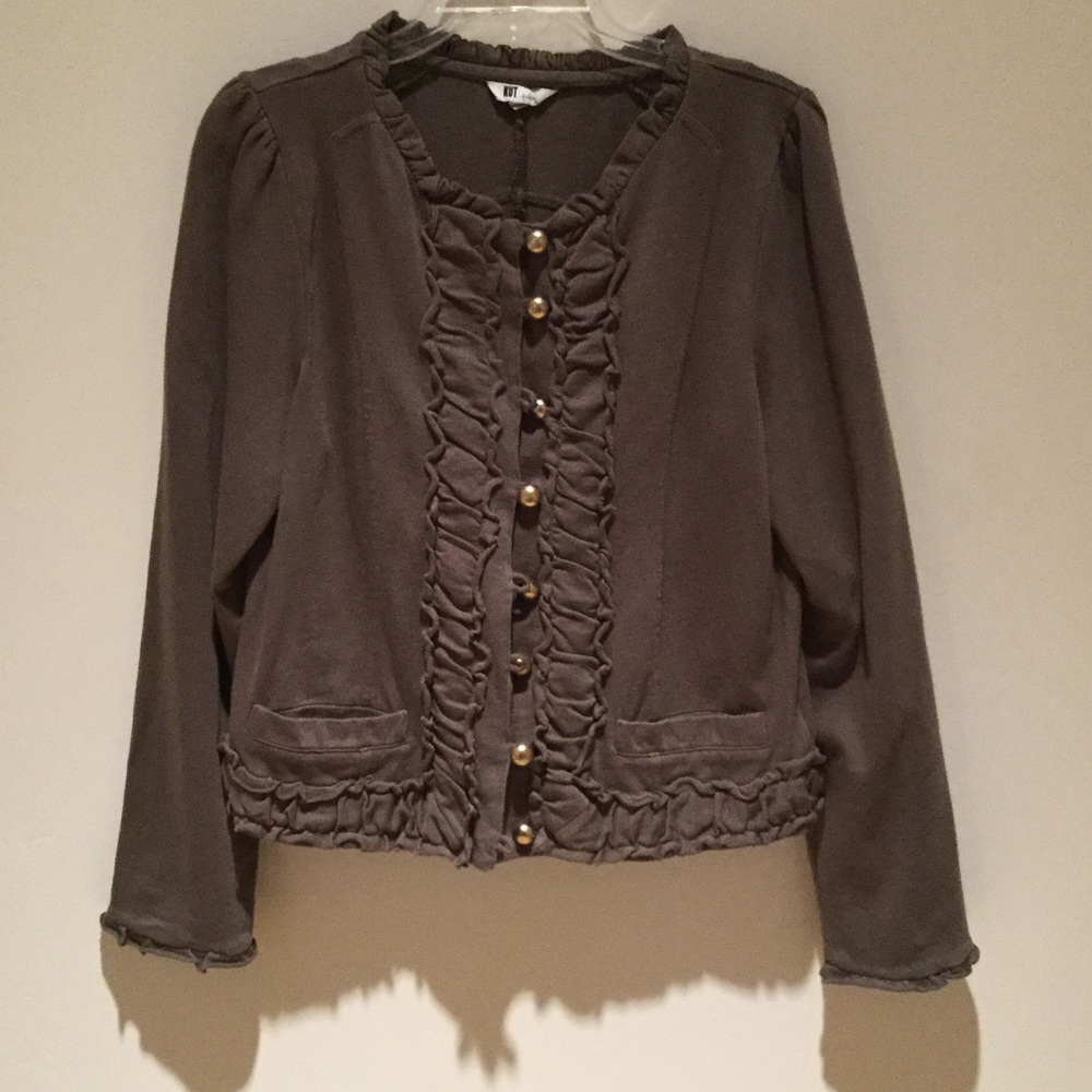 Ruffle trim jacket by Kut from the Kloth